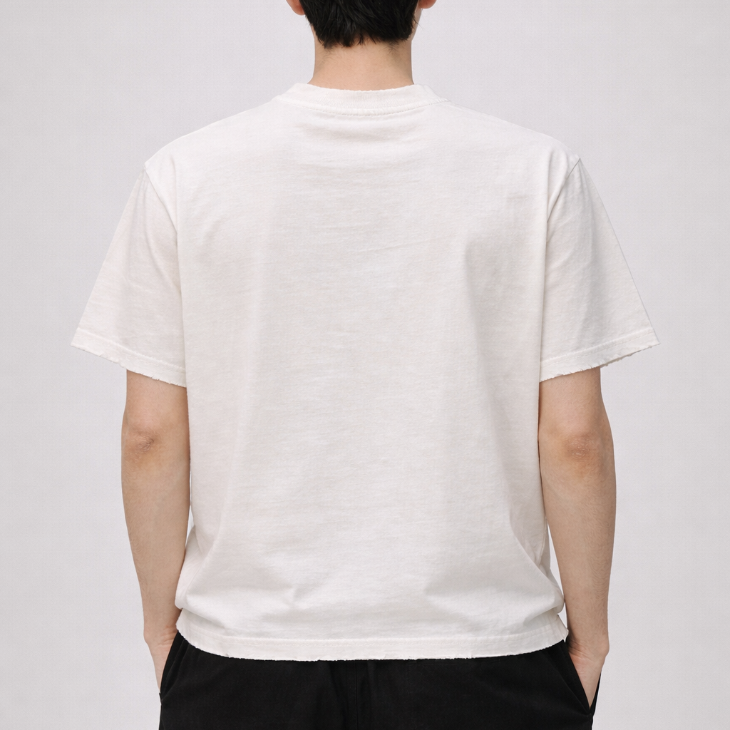 T-shirt Panna SEINSE effetto spray con bordi raw
