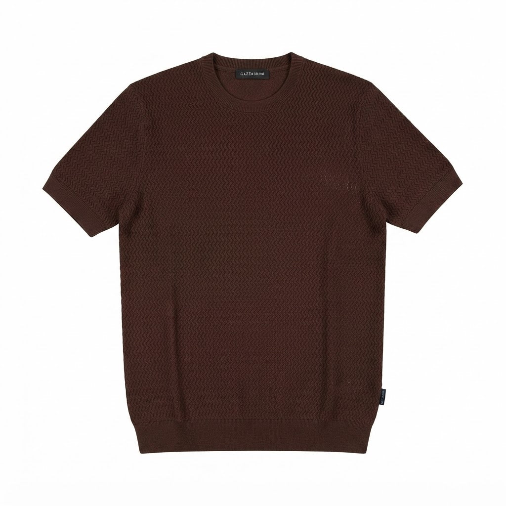 T-SHIRT TRAFORATA IN FILO MORO