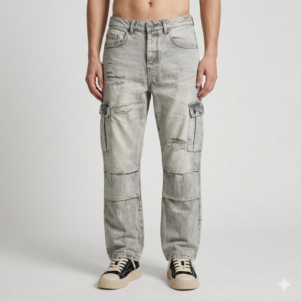Jeans Baggy  Cargo SYST Acid Wash