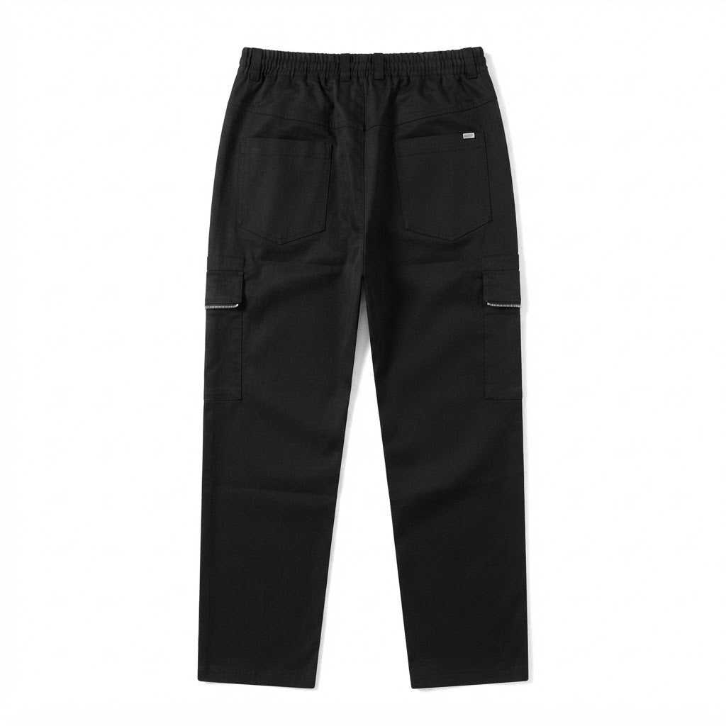 Pantalone Cargo Nero Utility con Tasche Laterali SYST