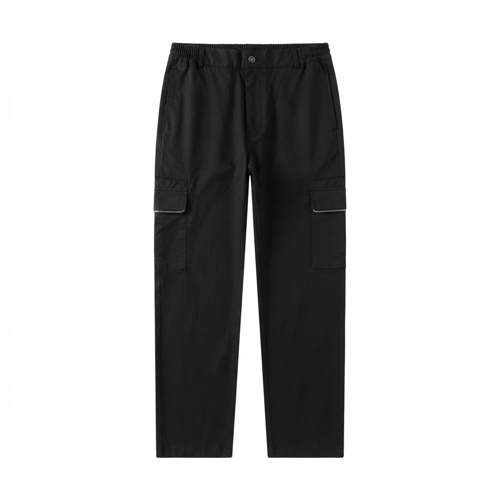 Pantalone Cargo Nero Utility con Tasche Laterali SYST